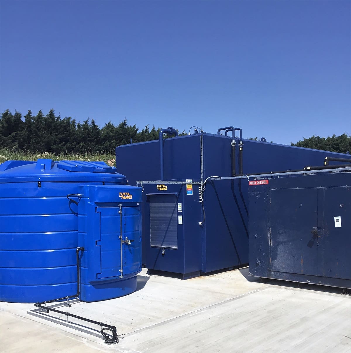 Tuffa bulk steel diesel tank and adblue storage tank on site