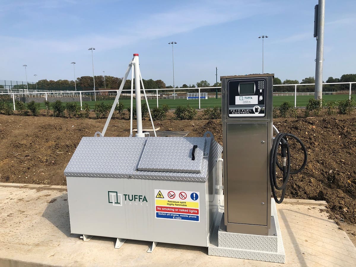Tuffa petrol tank at Leicester City Footall Club
