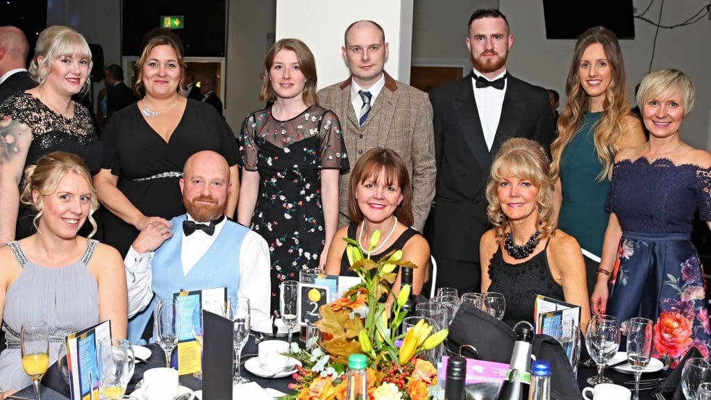 The Tuffa team enjoying the awards ceremony at the Pirelli Stadium