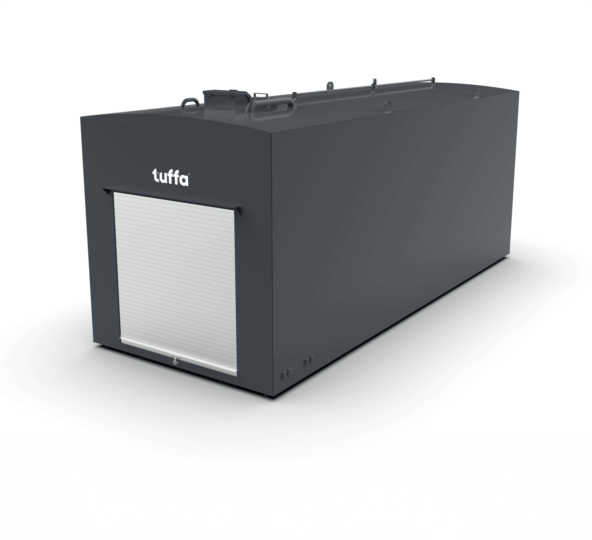 Tuffa 50000 Litre Streel Bunded Tank (render, at an angle, front view)